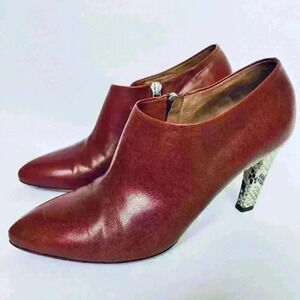 Dries Van Noten Leather Python Heel Booties